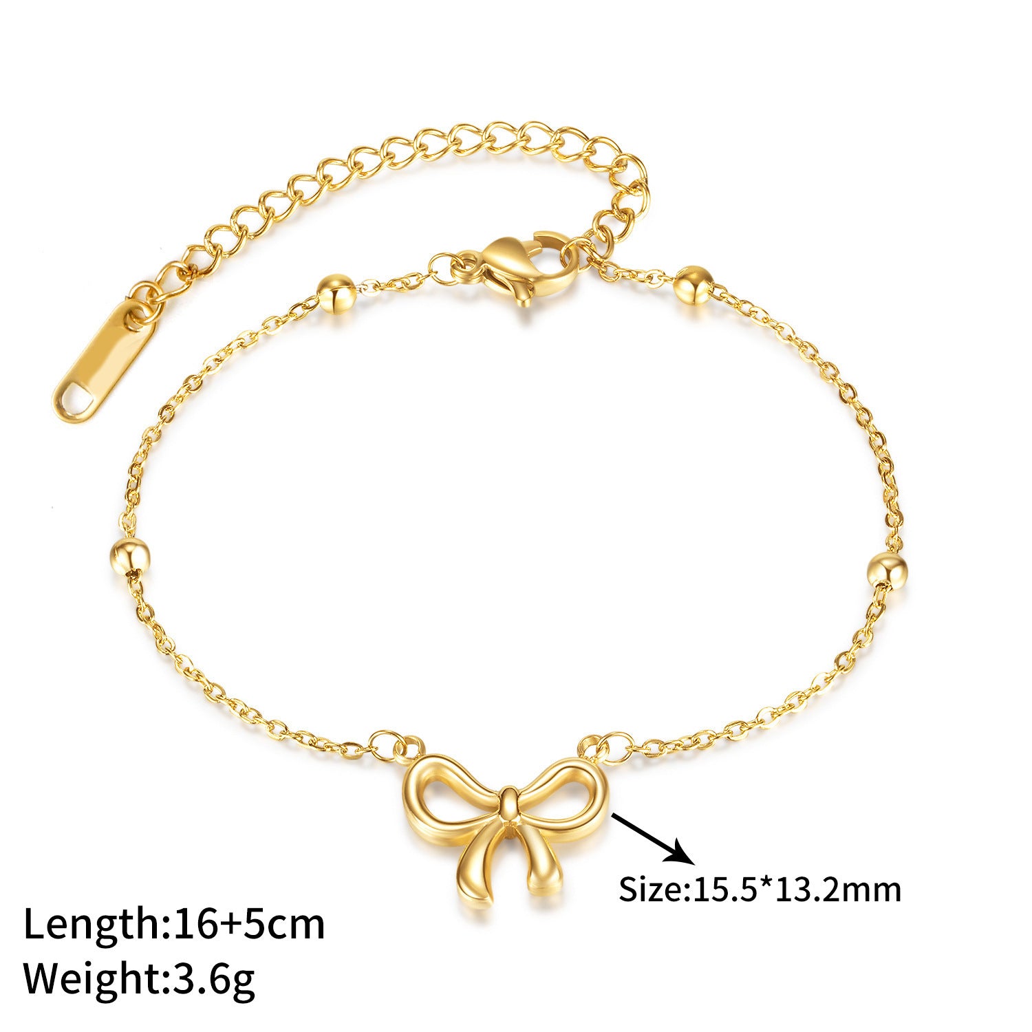 Titanium Steel Non Fading Cute Hollow Bow Pendant Necklace