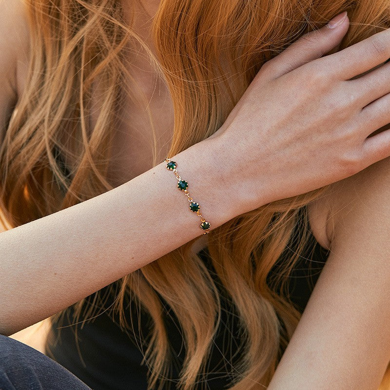 Retro-style Copper-plated 18K Gold French Bracelet