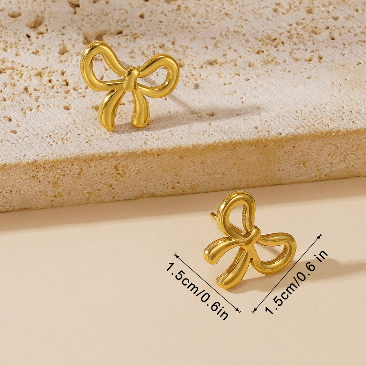 Titanium Steel Non Fading Cute Hollow Bow Pendant Necklace
