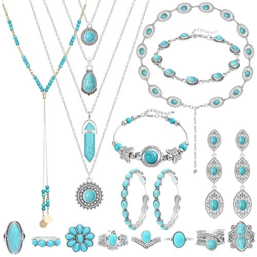 Womens Retro All-Match Alloy Pendant Necklace And Earrings Set
