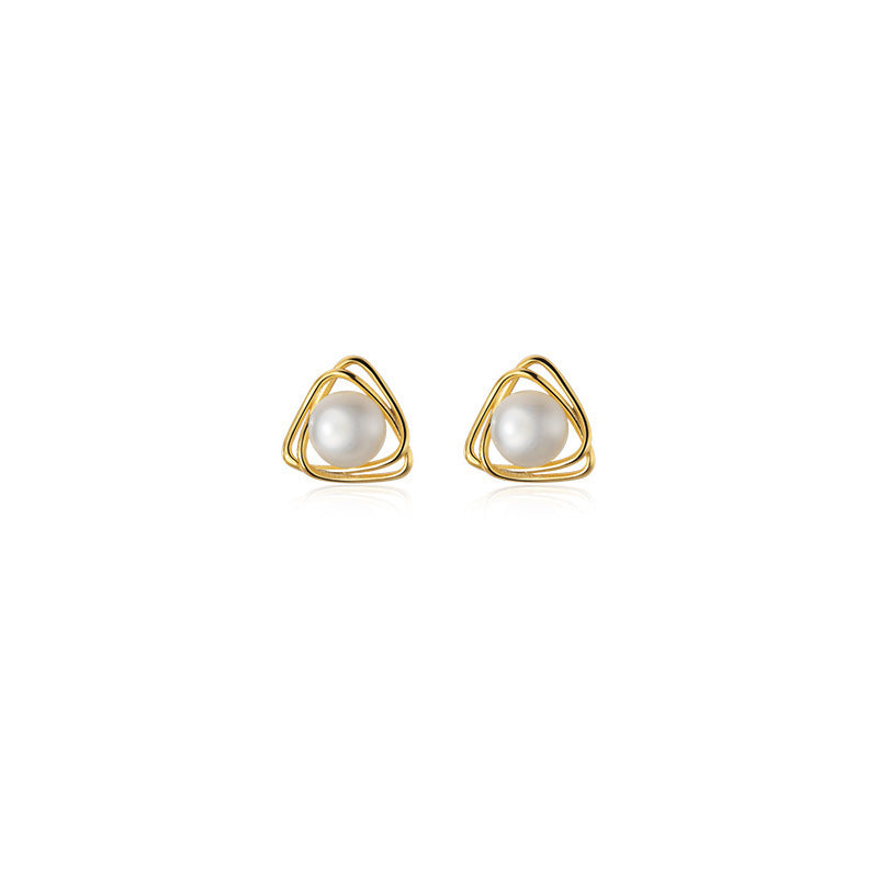 Elegant And Fresh Hollow Triangular Geometric Ear Jewelry