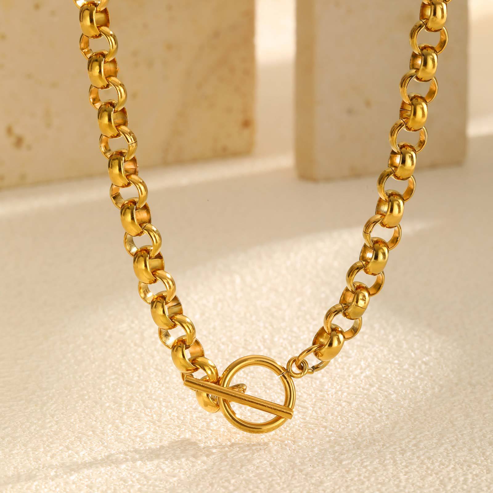 Fashionable Stainless Steel Round Pearl Chain Bracelet
